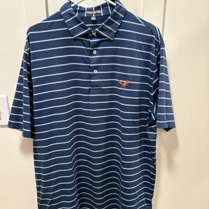 Peter Millar Navy and White Striped Auburn Tigers Polo